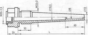 Рис.1. Габаритный чертеж защитной гильзы 5Ц4.819.016