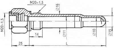 Рис.1. Габаритные и присоединительные размеры гильзы БАУИ.301116.001