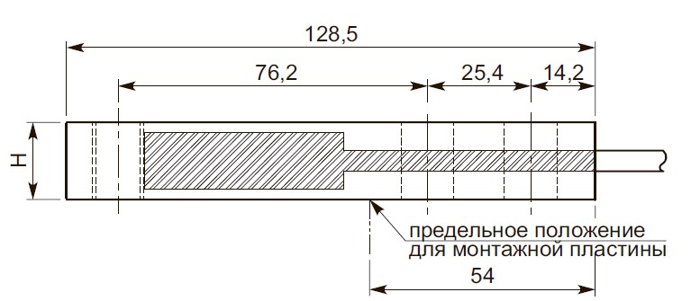 Схема габаритных размеров тензометрического датчика на сдиг Flintec ВК2