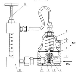 Схема конструкции регулятора расхода воздуха РРВ-1