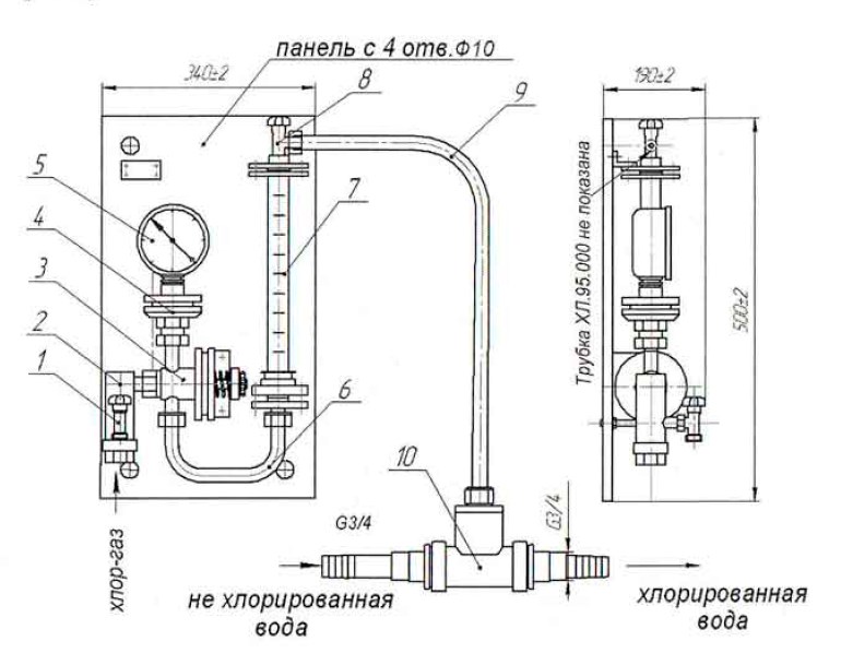 Схема конструкции Хлоратора ЛОНИИ-100КМ