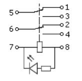 Электрическая схема реле LY2 (АС 220 V)