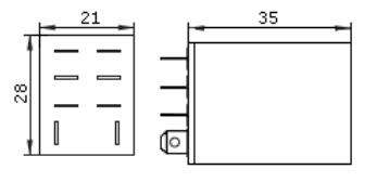 Габаритные размеры  LY2 (АС 220 V)