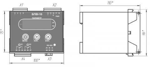 Схема габаритов блока преобразования БПВИ-10
