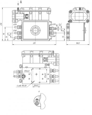 Схема габаритов блока управления БУК-3