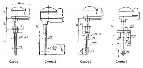 Схема габаритов преобразователей ТХА-1087, ТХК-1087