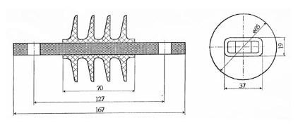 Подвесной изолятор И-0.7П - схема фото