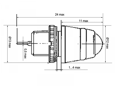 схема габаритных размеров фонаря мфс-2