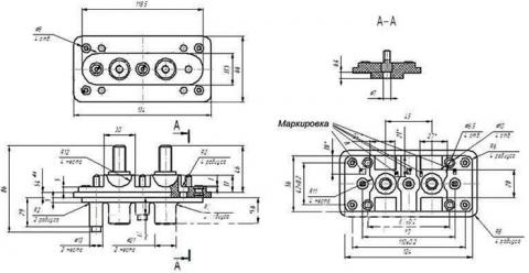 Рис.1. Чертеж колодки для МС-190