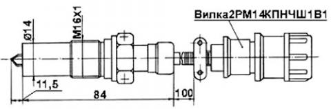 Рис.1. Габаритные размеры датчика измерения температуры ИС-470А