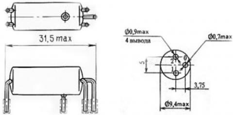 Рис.1. Габаритные размеры реле РЭС-55А