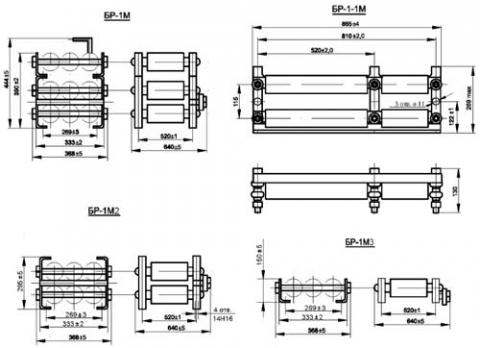 Рис.1. Габаритный чертеж блока резисторов БР