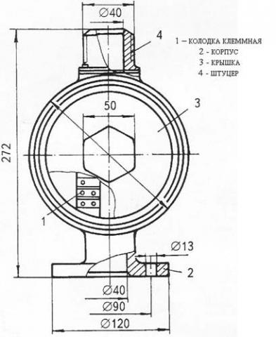 Рис.1. Габаритный чертеж головки 5Э4.106.000