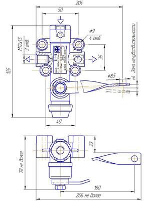 Рис.1. Габаритный чертеж крана уровня пола 0060.41.000-03