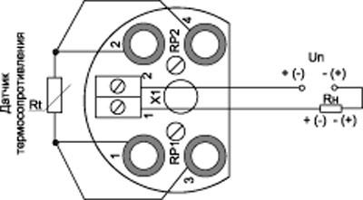 Рис.1. Схема подключения преобразователя PSA-02.02.ХХ.ХХ.ХХ