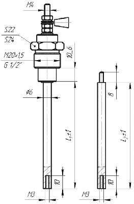 Рис.2. Размеры датчика уровня ДУ-002