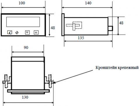 Рис.2. Габаритный чертеж РТЭ-4.1Р прецизионного измерительного прибора