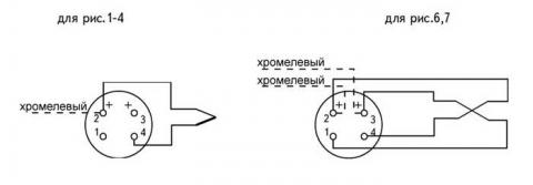 Схематическое изображение соединений преобразователей ТХА-1072, ТХК-1072