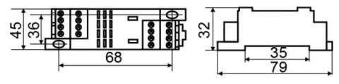 Схема габаритных размеров PYF14A колодка под реле