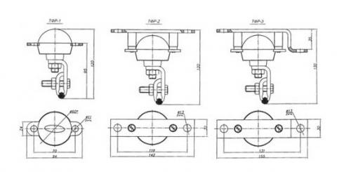 Троллеедержатель ТФР-1 - фото схемы габаритов