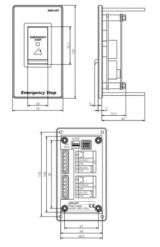 Панель аварийной остановки AHD-EST - фото схемы