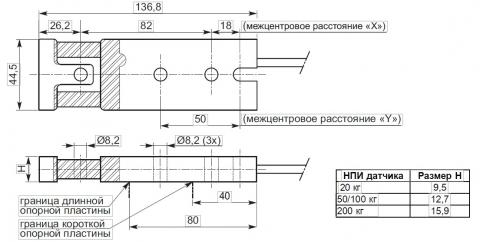 Планарный тензометрический датчик ZLB - фото схемы 