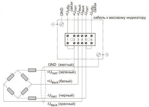 Схема электрических соединений Flintec КА-1