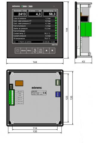 Схема габаритных размеров AHD-570