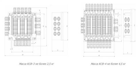 КСВ-3, КСВ-4 габаритные размеры - схема