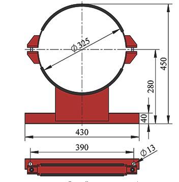 Хомут баллона стеновой ХБС.325 - схема